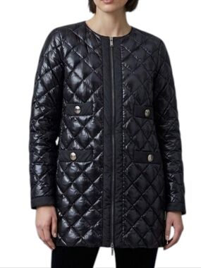 Moncler Baiel Giubbotto Diamond Quilted Down Puffer Jacket – Black Size XS